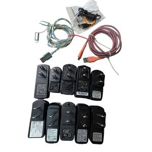 10 USB Wall Charger Adapters 3 Cables Huawei Kyocera ZTE Schok UMX Mixed W4
